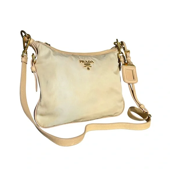 PRADA Tessuto Nylon Crossbody Beige Shoulder Bag - Picture 5 of 16